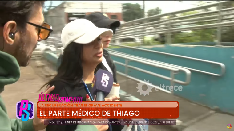 Daniela Celis angustiada en su llegada al hospital. Foto: captura de video YouTube/ El Trece. Daniela Celis angustiada en su llegada al hospital. Foto: captura de video YouTube/ El Trece.