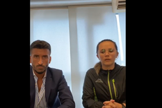 Lorena Guiño junto a su abogado