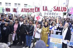 En la marcha por la salud de este miércoles, Juan Grabois dijo presente.