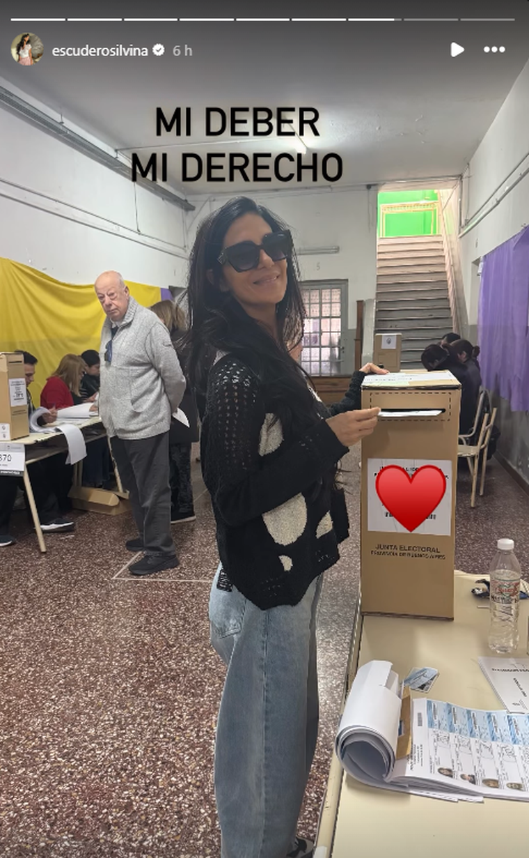 Famosos en las elecciones de la provincia de Buenos Aires. Créditos: Instagram / escuderosilvina Famosos en las elecciones de la provincia de Buenos Aires. Créditos: Instagram / escuderosilvina