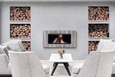 Buscar un encanto atemporal para almacenar troncos. Foto: homesandgardens.com Buscar un encanto atemporal para almacenar troncos. Foto: homesandgardens.com