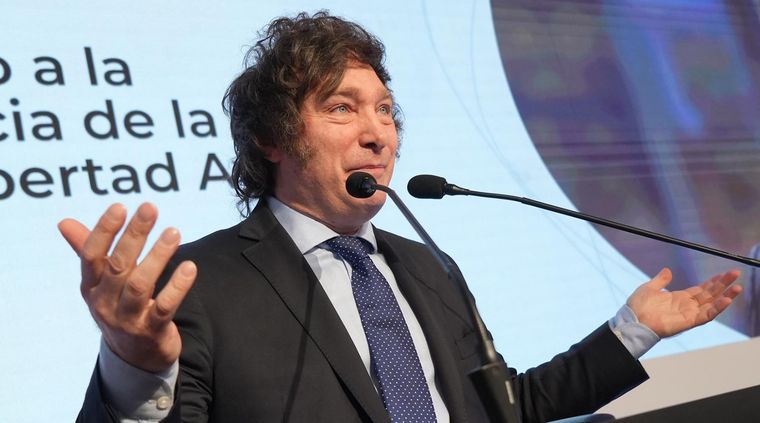 Javier Milei arremetió contra el plan de bimonetarismo impulsado por el eventual ministro de Economía de Patricia Bullrich, Carlos Melconian Foto: NA