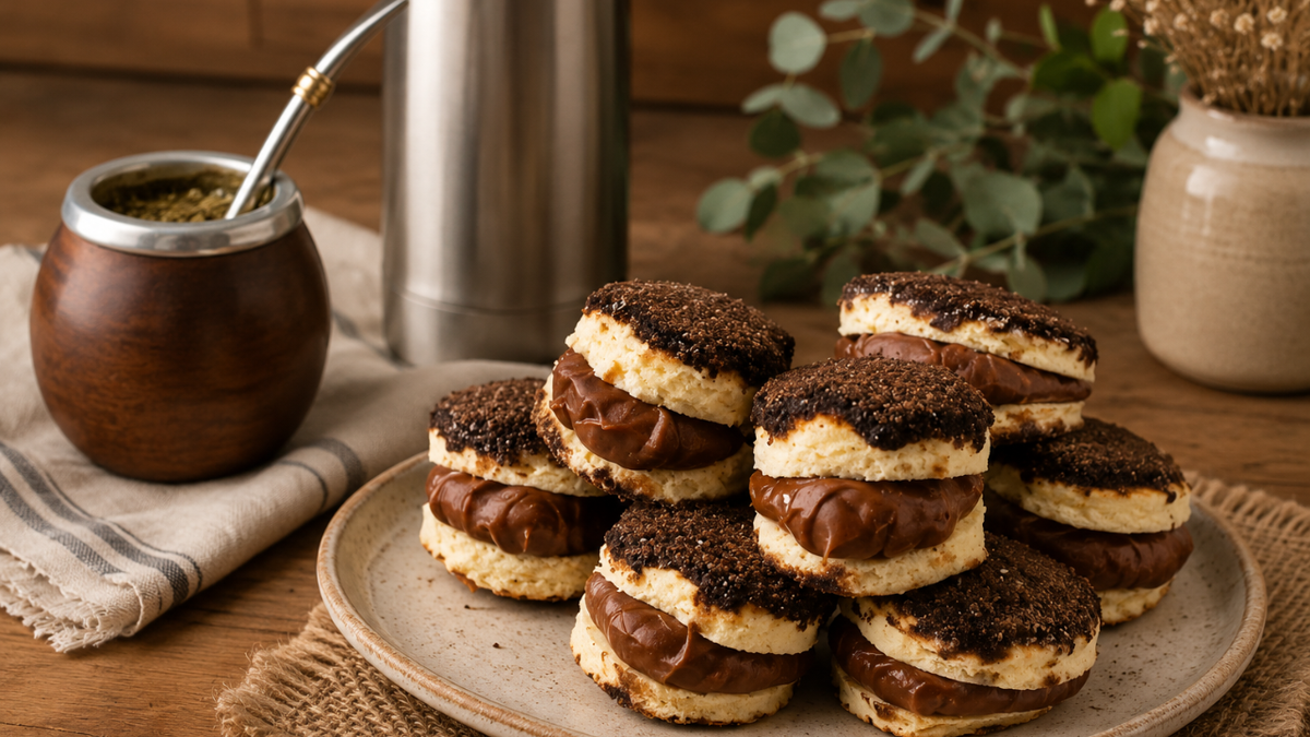 Tortitas negras con masa de tarta y con mucho rell