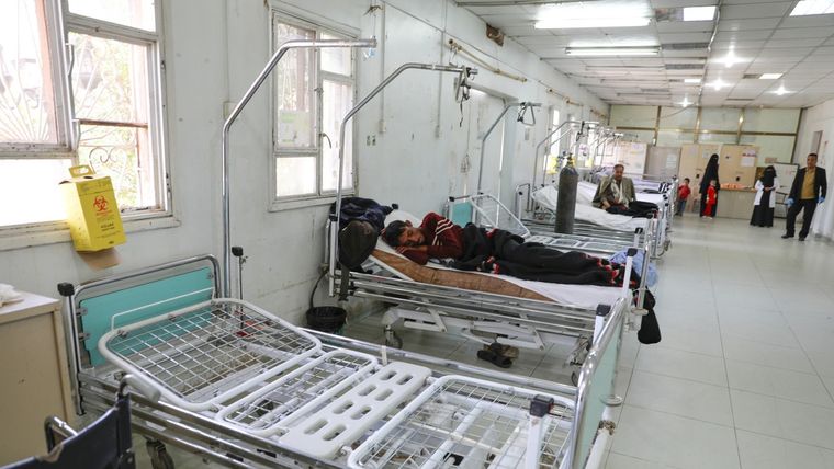 La sala de emergencias de un hospital en Sanaa, Yemen, 29 de marzo de 2020.