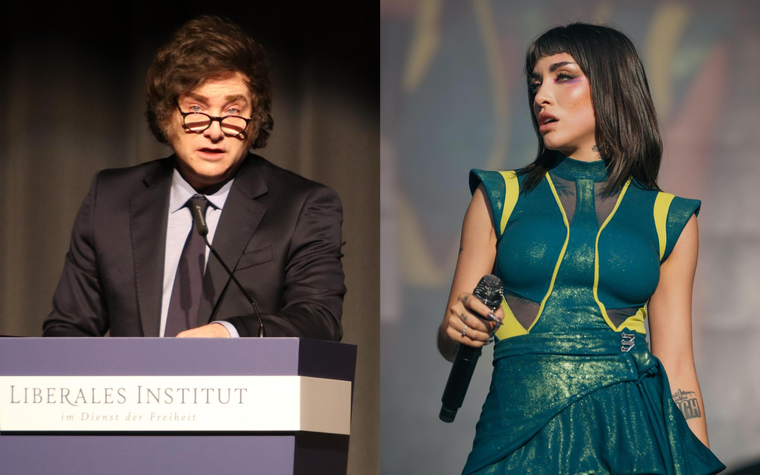 El presidente Javier Milei salió al cruce de María Becerra luego de que la cantante cuestionara la labor del Estado en el combate contra los incendios en la Patagonia. Foto: Montaje MDZ