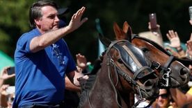 Jair Bolsonaro durante una manifestación reciente en Brasilia.