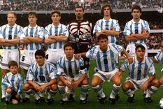 La Selección argentina de 1998 en el estadio Monumental. La Selección argentina de 1998 en el estadio Monumental.