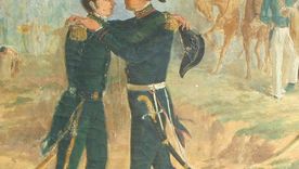 El abrazo de San Martín con Belgrano, una postal que emociona. Foto: Instituto Nacional Sanmartiniano El abrazo de San Martín con Belgrano, una postal que emociona. Foto: Instituto Nacional Sanmartiniano