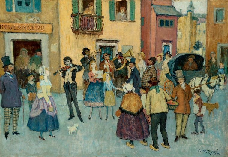 “Boulangerie”, por Alberto María Rossi (óleo sobre cartón de 46 x 66 cm)