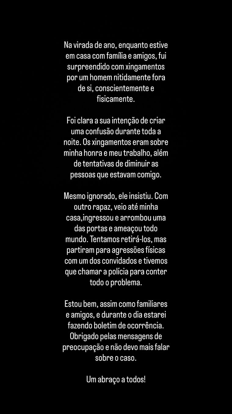 El descargo de Eros Mancuso tras el escándalo en Brasil. El descargo de Eros Mancuso tras el escándalo en Brasil.