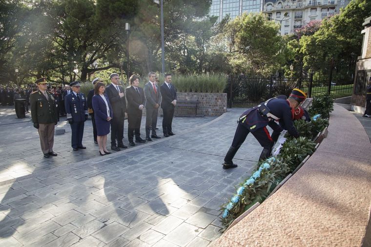 Jorge Macri y Javier Milei se reencontraron en la Plaza San Martín. Foto: Prensa Ciudad de Buenos Aires