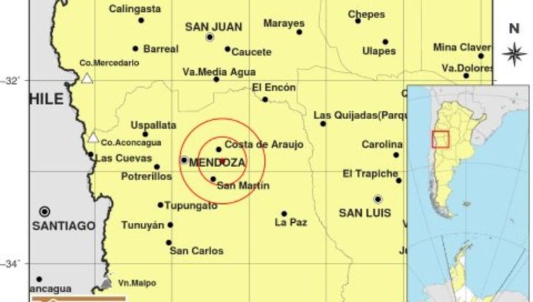 El temblor se sintió en la siesta mendocina. Foto: Inpres