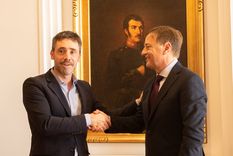 Ignacio Lamothe, titular del CFI, visitó este jueves la Casa de Gobierno y fue recibido por el gobernador Rodolfo Suarez Foto: Prensa Gobierno de Mendoza