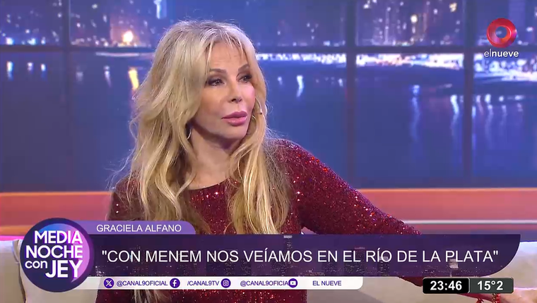 El dato íntimo que reveló Graciela Alfano. Foto: captura de video/ El Nueve. El dato íntimo que reveló Graciela Alfano. Foto: captura de video/ El Nueve.