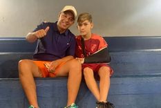 Marcelo Gallardo, en la tribuna de Parque Chás junto a un jugador de las Infantiles de River. Marcelo Gallardo, en la tribuna de Parque Chás junto a un jugador de las Infantiles de River.