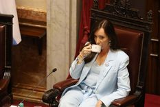 La vicepresidente Victoria Villarruel, presidiendo la sesión donde se expulsó al senador nacional Edgardo Kueider. Foto: Noticias Argentinas