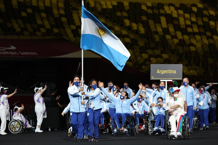 La delegación argentina en la ceremonia inaugural. Foto: Paradeportes