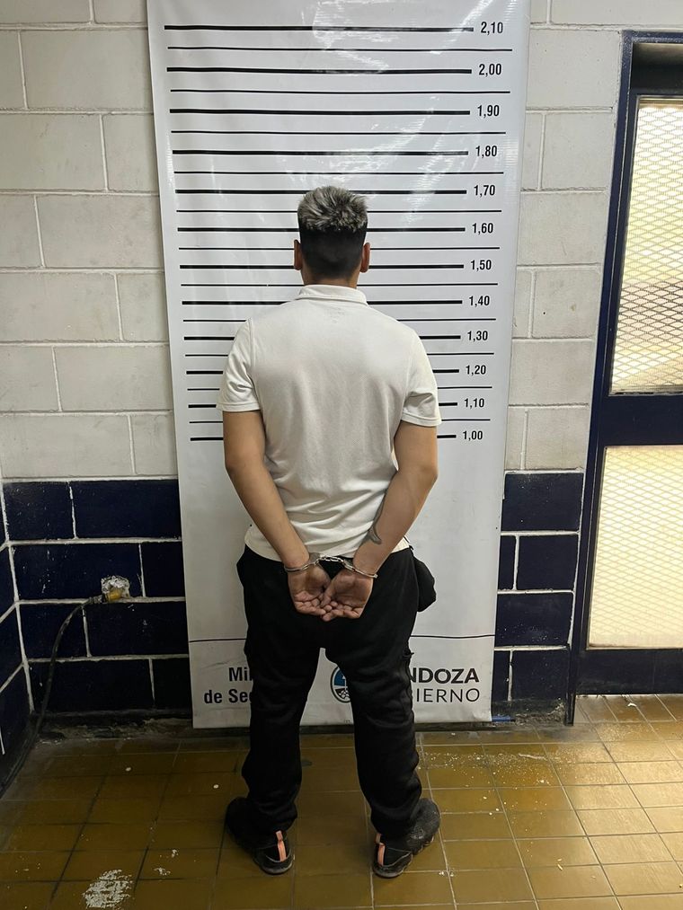 Álvarez luego de ser detenido durante un allanamiento de Investigaciones. Álvarez luego de ser detenido durante un allanamiento de Investigaciones.