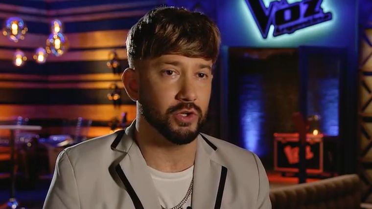 El joven eligió al cantante cordobés en la audición a ciegas. Foto: captura de pantalla/ Telefe. 