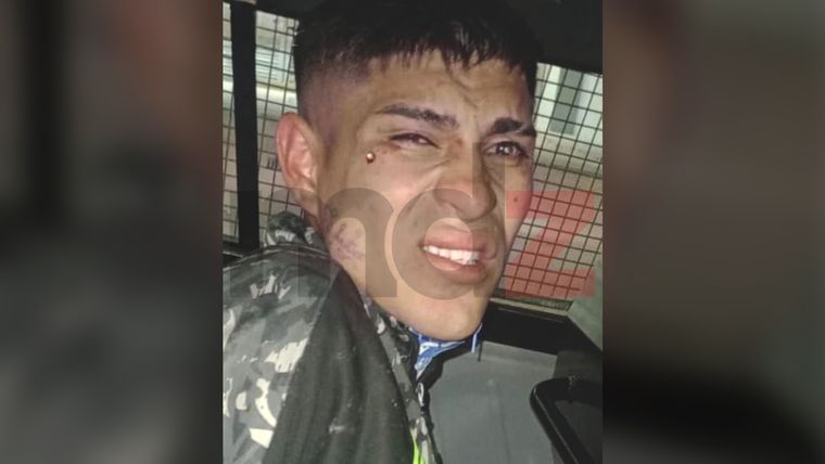 Botta en la movilidad policial, luego de la persecución en la que fue capturado.&nbsp;