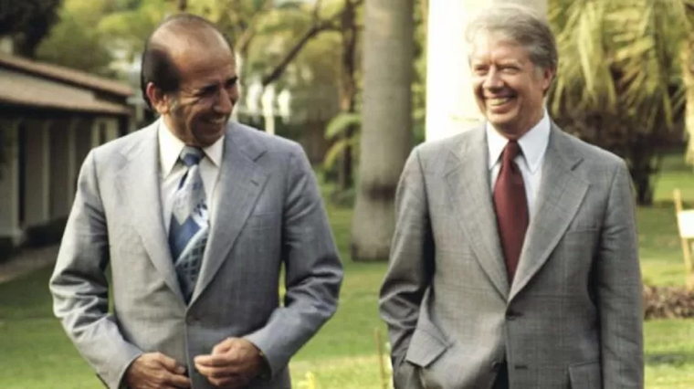 El presidente venezolano, Carlos Andrés Pérez, a la izquierda del líder estadounidense Jimmy Carter, decidió la nacionalización del petróleo. Foto: GETTY IMAGES