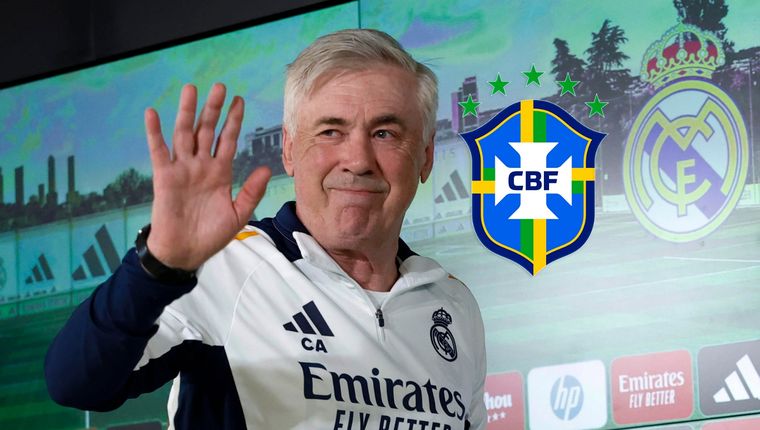Ancelotti dio su última conferencia de prensa como DT del Real Madrid antes de irse a Brasil. Foto: EFE y Paladar Negro
