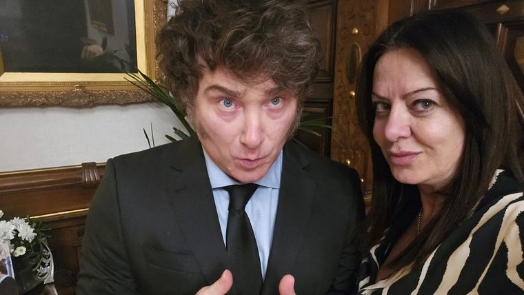 Javier Milei con Sandra Pettovello