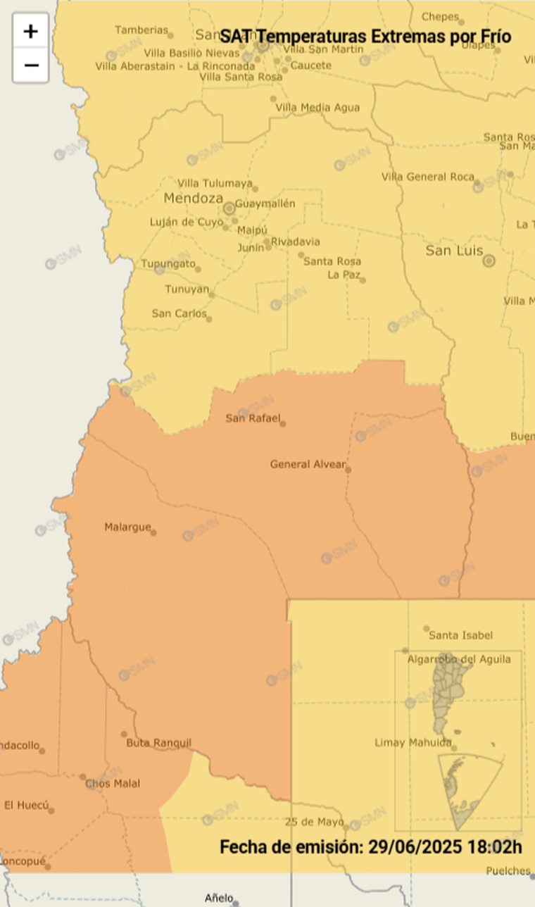 Hay alerta por frío extremo en la provincia. Hay alerta por frío extremo en la provincia.