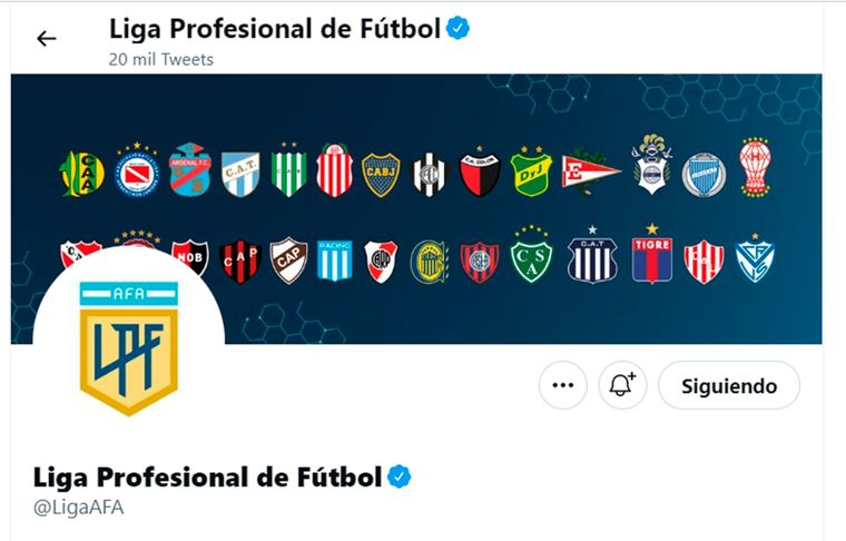 Twitter de la Liga Profesional.
