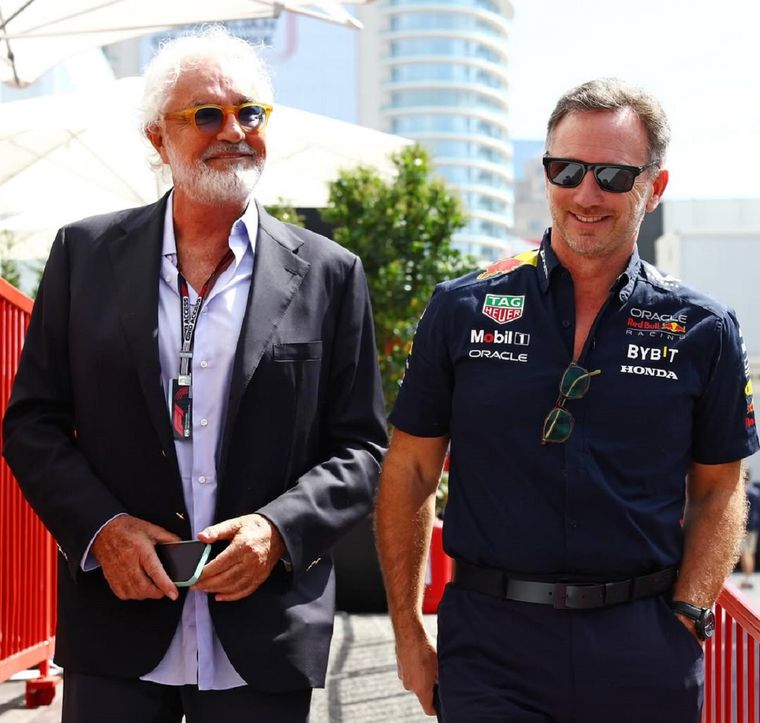 Christian Horner junto a Flavio Briatore.&nbsp;