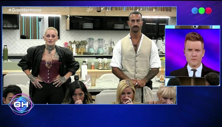 Juliana Scaglione, alias Furia y Lisandro Navarro fueron los últimos participantes en placa este domingo. Foto: Captura de pantalla Youtube Gran Hermano Argentina.