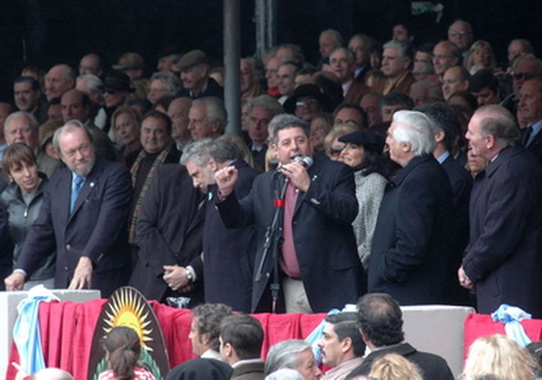 La Mesa de Enlace, en el acto de la Rural. Foto: NA