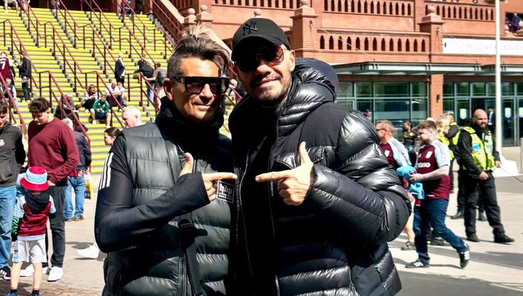 La visita de Marcelo Tinelli al Dibu Martínez. Foto: Instagram: @marcelotinelli