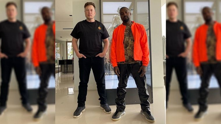 Foto de otros tiempos: Musk con Ye (Kanye West). Foto: Kanye West / Twitter.