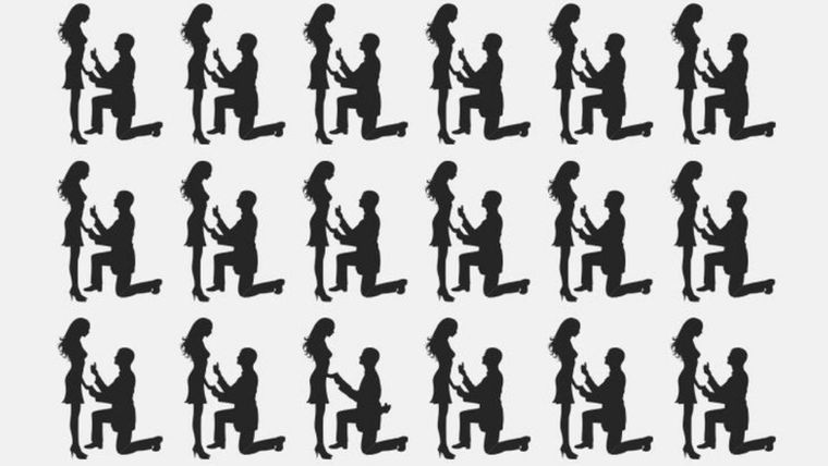 Acertijo visual, reto visual, pareja