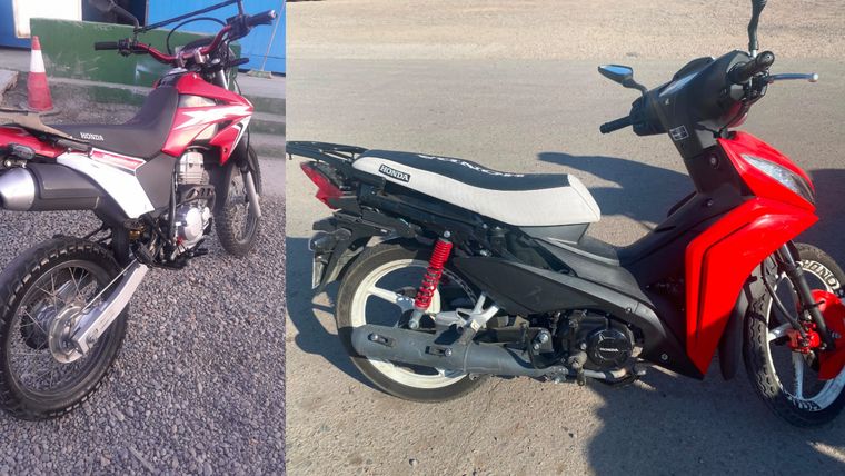 Dos de las motos retenidas por infracciones. Dos de las motos retenidas por infracciones.