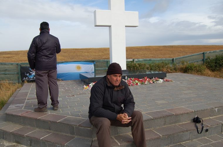 Norberto Hermes Aguirre en Malvinas Foto: Gentileza
