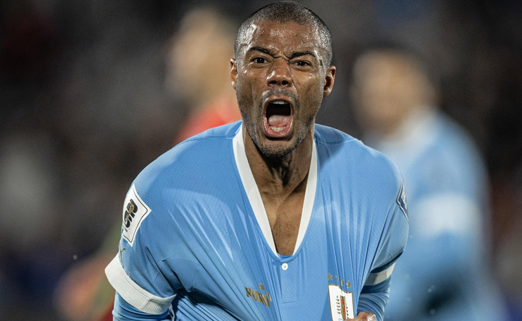 Nicolás de la Cruz anotó el primero de la Celeste. Foto: Selección de Uruguay