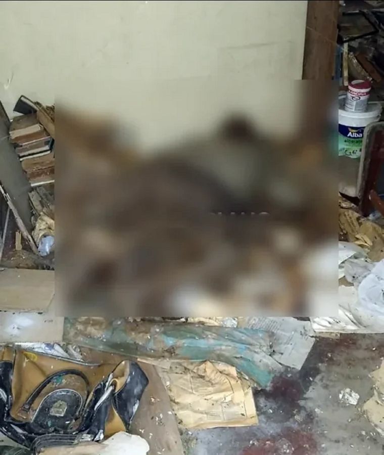 El galpón donde fue hallado el cuerpo en una casa de Morón, en la provincia de Buenos Aires Foto: NA