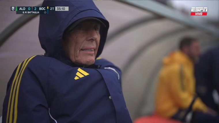 Boca visitó a Aldosivi en Mar del Plata y la salud de Russo fue motivo de debate. Foto: captura de TV.