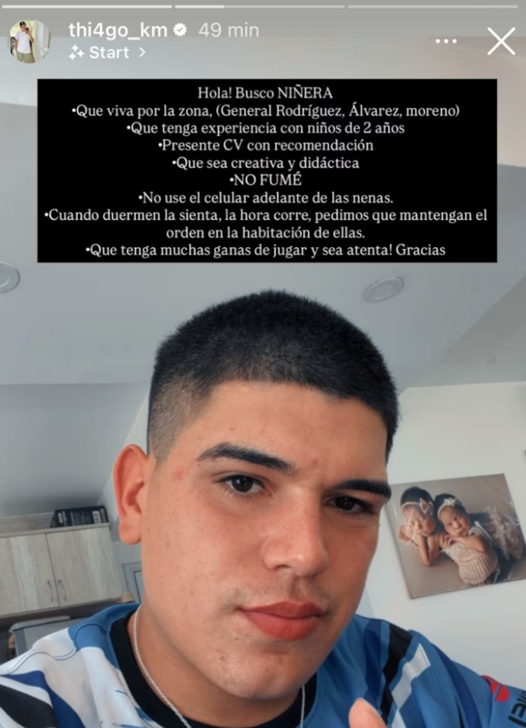 Thiago Medina lanzó una búsqueda de niñera en Instagram y los requisitos desataron una fuerte polémica. Thiago Medina lanzó una búsqueda de niñera en Instagram y los requisitos desataron una fuerte polémica.