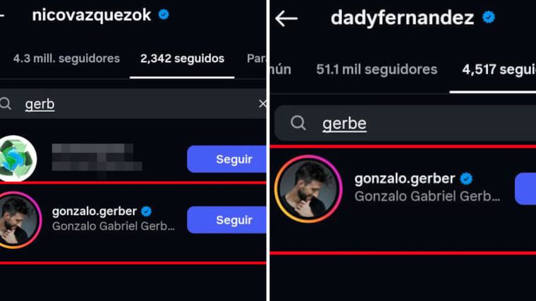 Gonzalo Gerber en las redes de Fernández y Vázquez. Créditos: Captura / Instagram Gonzalo Gerber en las redes de Fernández y Vázquez. Créditos: Captura / Instagram