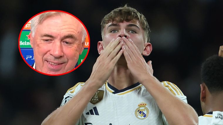 Ancelotti elogió al argentino Nico Paz tras su gol para la victoria del Real Madrid Foto: EFE