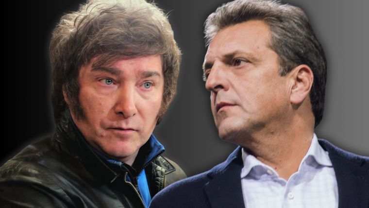 ¿Quién cree será el próximo presidente? Un 47%  piensa que Sergio Massa mientras que el 46% cree que será Javier Milei.  Foto: Montaje Shutterstock y Canva