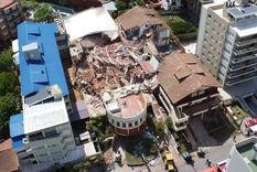 Las ruinas del hotel Dubrovnik tras el derrumbe en Villa Gesell. Foto: Municipalidad de Villa Gesell