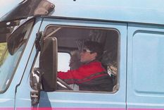 Diego Maradona conducía un camión Scania. Foto: Archivo