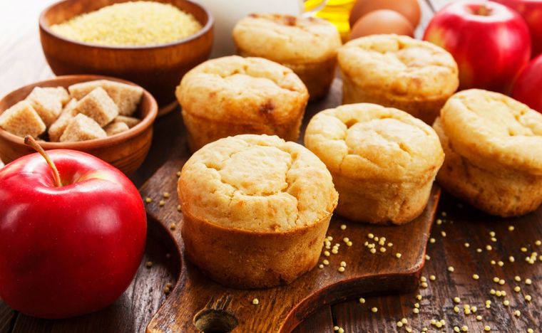 Muffins de manzana Una receta simple para hacer en pocos minutos. Foto: Shutterstock
