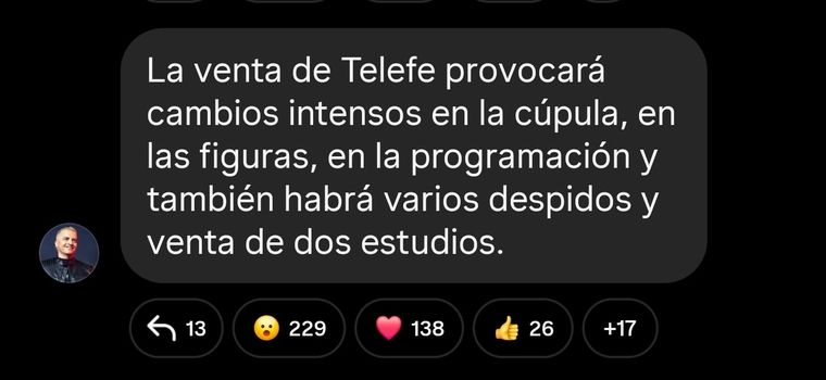 Confirman fuertes cambios en Telefe tras la venta. Foto: captura de pantalla Instagram/ @angeldebritooki. Confirman fuertes cambios en Telefe tras la venta. Foto: captura de pantalla Instagram/ @angeldebritooki.