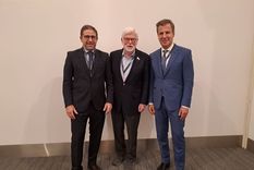 Straface y Redrado junto a Chris Dodd, asesor presidencial especial para las Américas Foto: WhatsApp