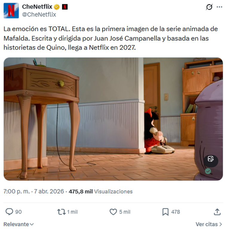 Mafalda llega a Netflix con su serie animada. Mafalda llega a Netflix con su serie animada.